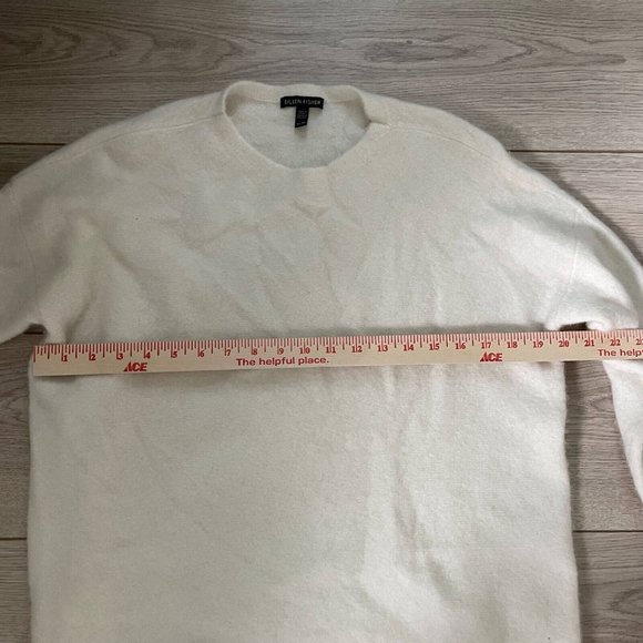 Eileen Fisher Women's Sweater Crew Neck Dropped Shoulders Pullover Cream X-Small - Picture 3 of 9